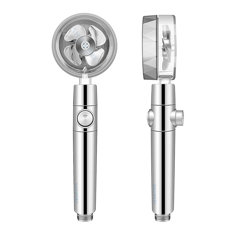 Propeller-Duschkopf Mit Turbo-Funktion - Drucksstark, Wassersparend, Mit Ein-Taste-Stopp, Gold (verschiedene Farben)