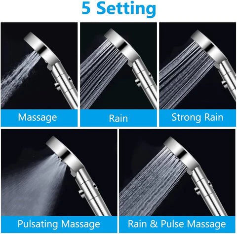 Showery® 5 Modes High Pressure Shower Head