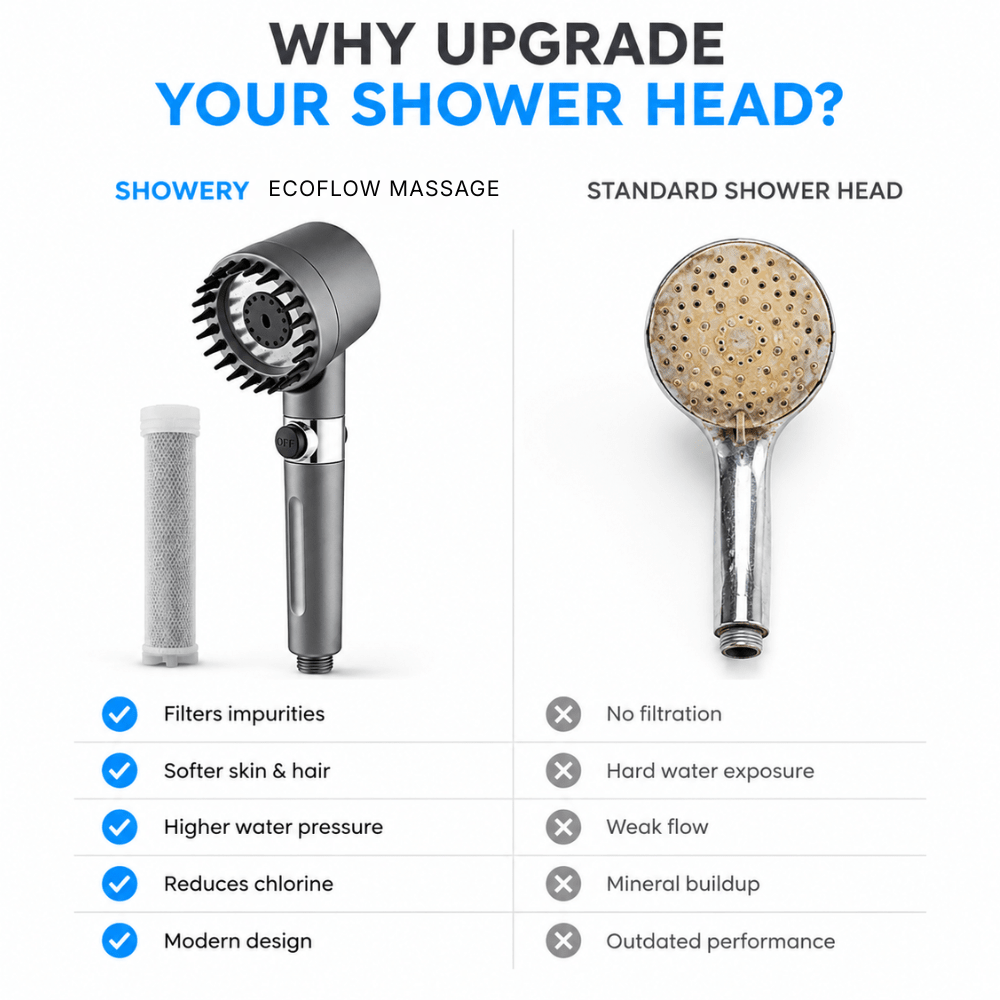 Showery® Ecoflow Massage Shower Head - Showery 3