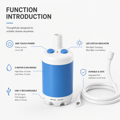 Showery® Portable Power Shower - Showery 6